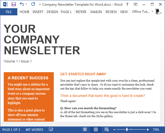 newsletter templates for mac free